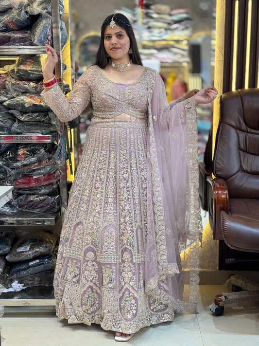 PREMIUM LAVENDER WEDDING WEAR LEHENGA