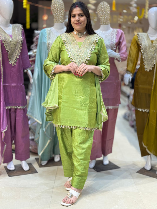 BEAUTIFUL GLASS TISSUE FARSHI SALWAR SUIT