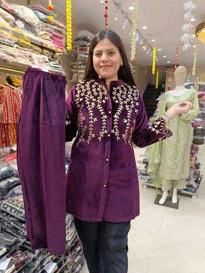 GOLDEN THREAD WORK PREMIUM VELVET DESIGNER CORDSET