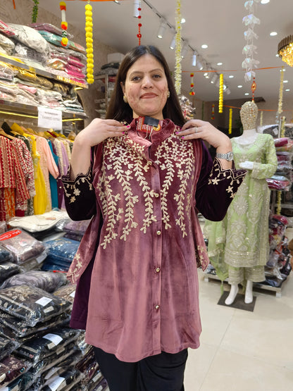 GOLDEN THREAD WORK PREMIUM VELVET DESIGNER CORDSET