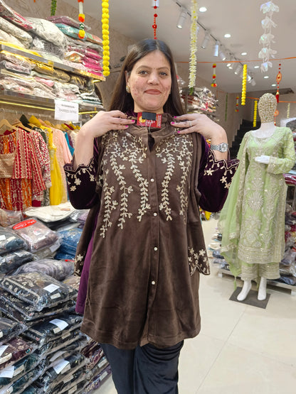 GOLDEN THREAD WORK PREMIUM VELVET DESIGNER CORDSET