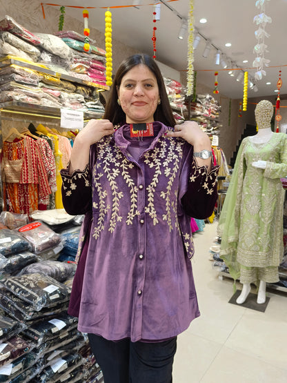 GOLDEN THREAD WORK PREMIUM VELVET DESIGNER CORDSET