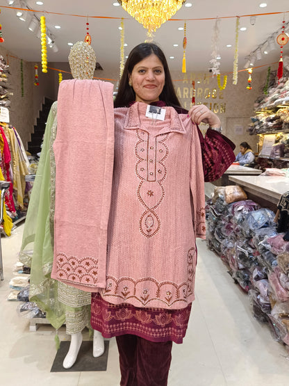 PREMIUM WOOL EMBROIDED CORDSET