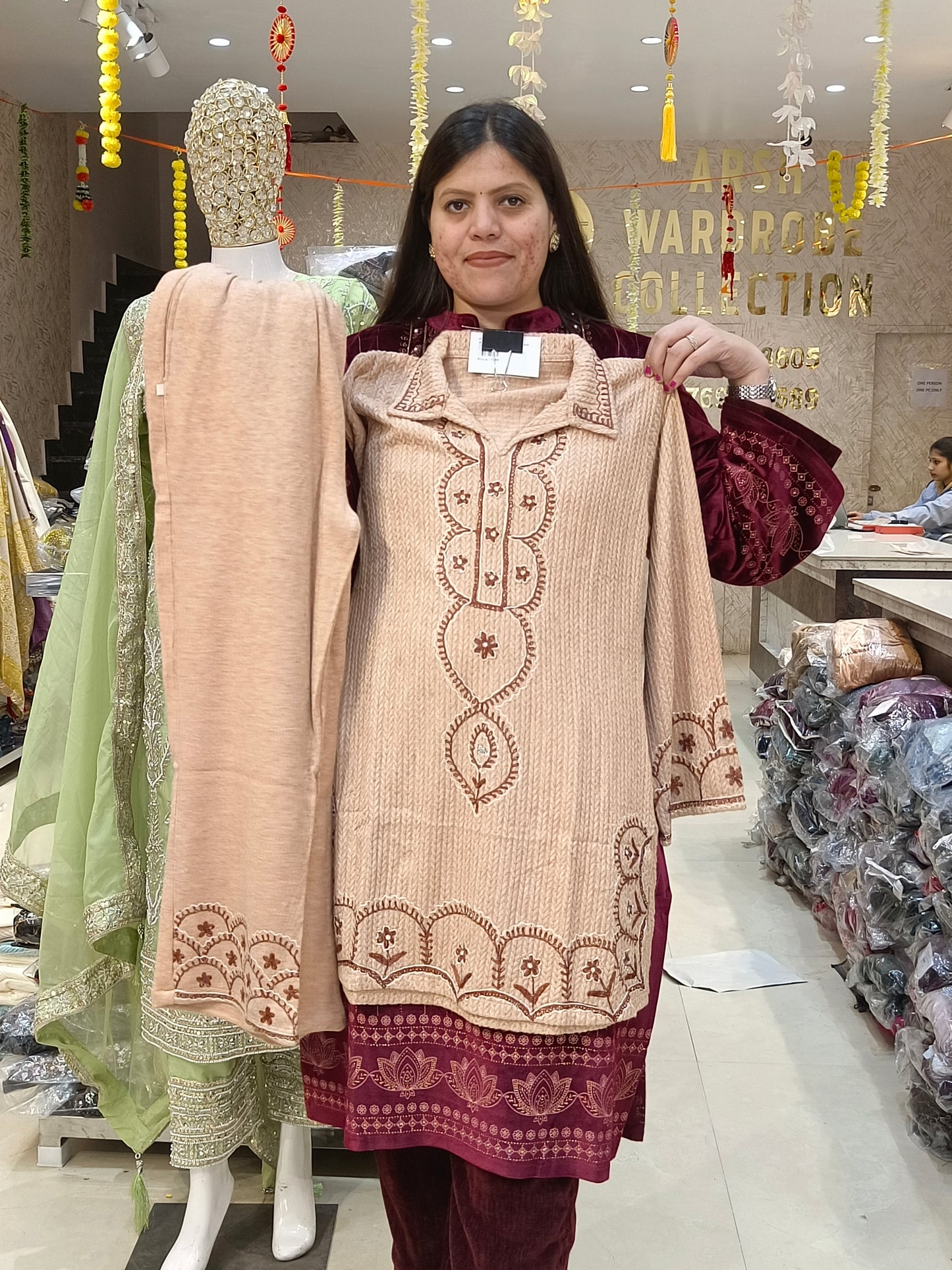 PREMIUM WOOL EMBROIDED CORDSET