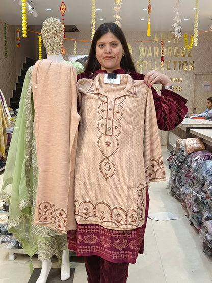 PREMIUM WOOL EMBROIDED CORDSET