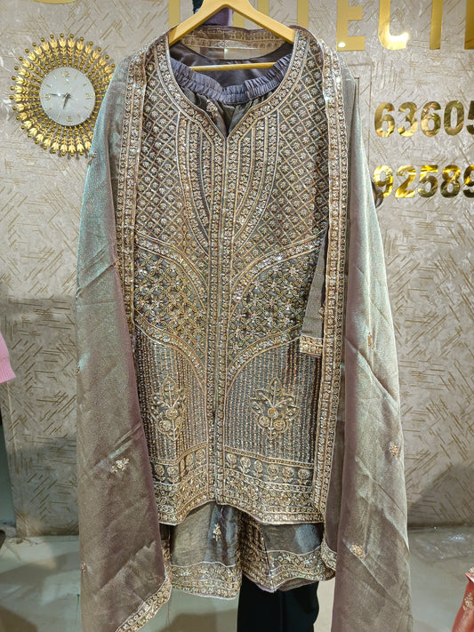PREMIUM PARTY WEAR FULL SIPPI AND TILLA WORK PLAZO SUIT