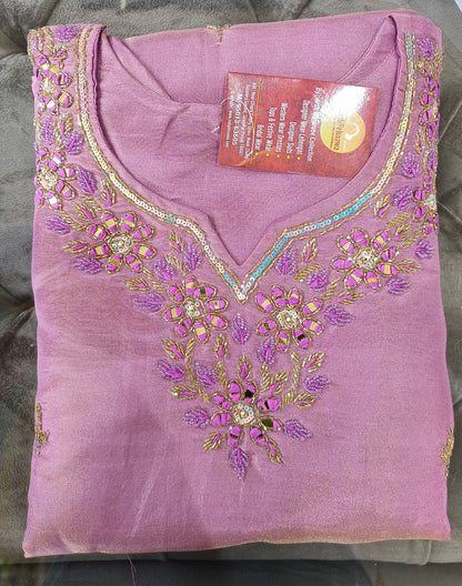 OFF WHITE SILK DESIGNER KANCHIVERM DUPPTA 3PC SUIT