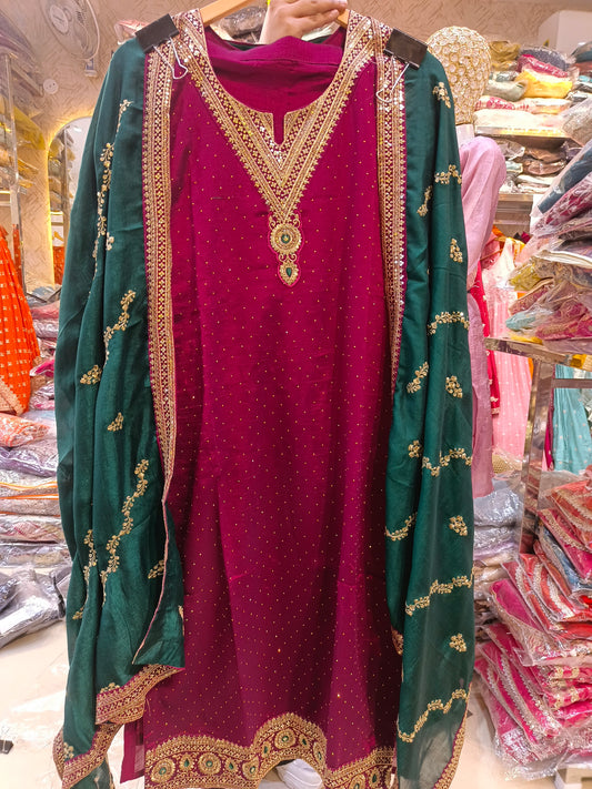 PURE CHINON DUEL COLOR 3 PC SUIT