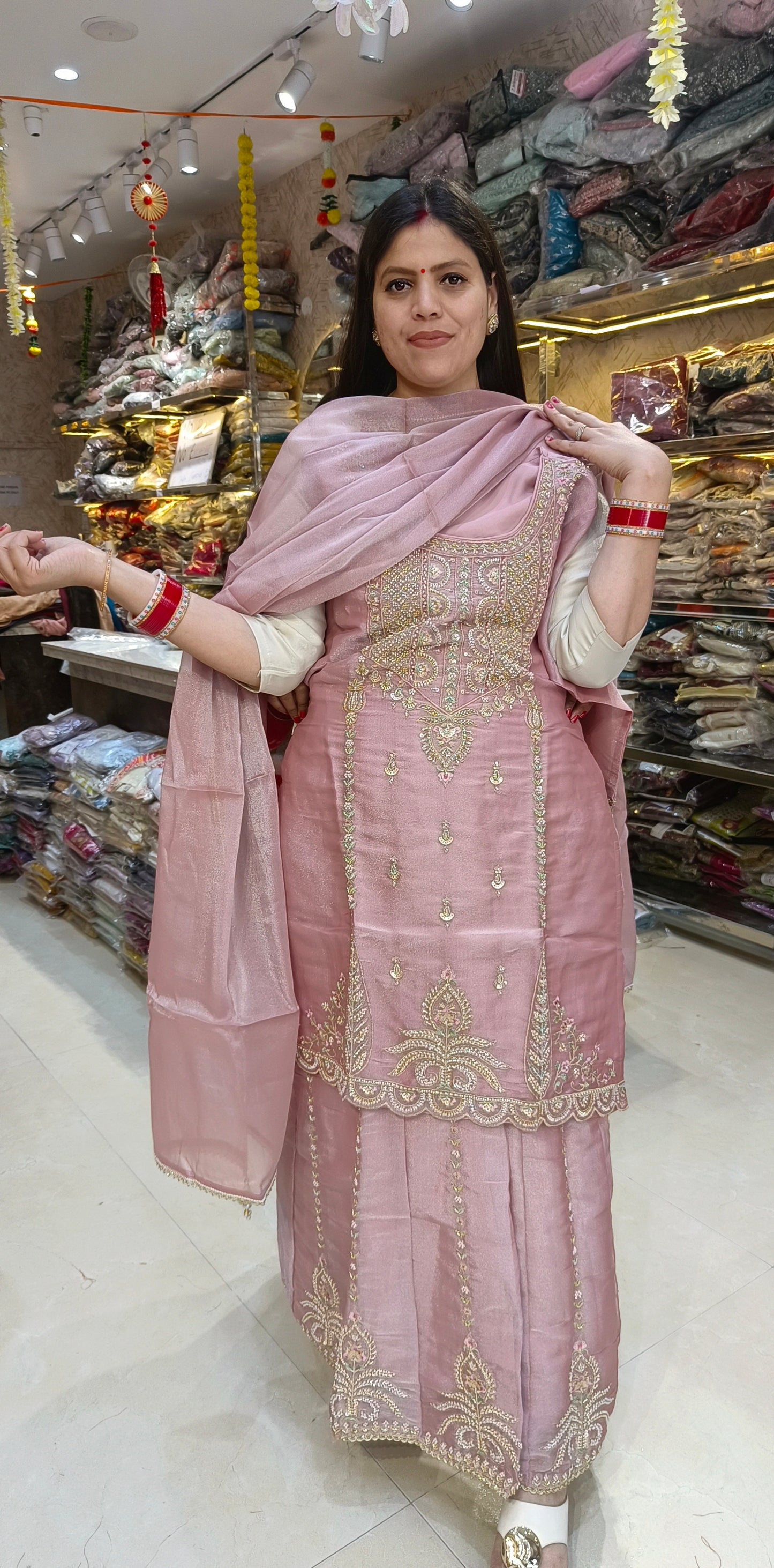 PARTY WEAR PURE SILK PESTAL SHADE BEAUTIFUL WORK JAFFA SUIT