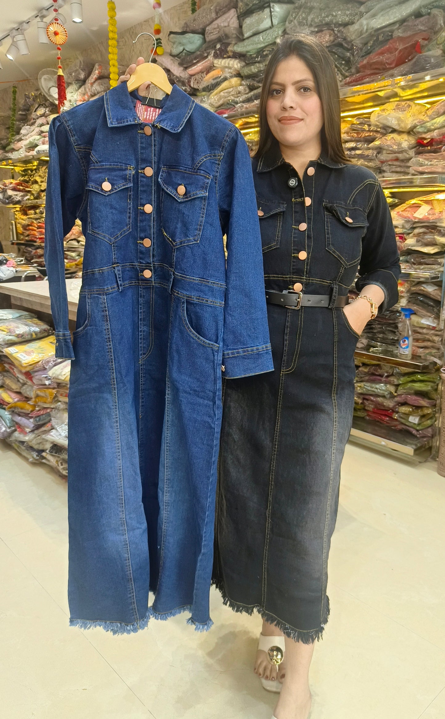 LONG LENGTH DENIM DRESS