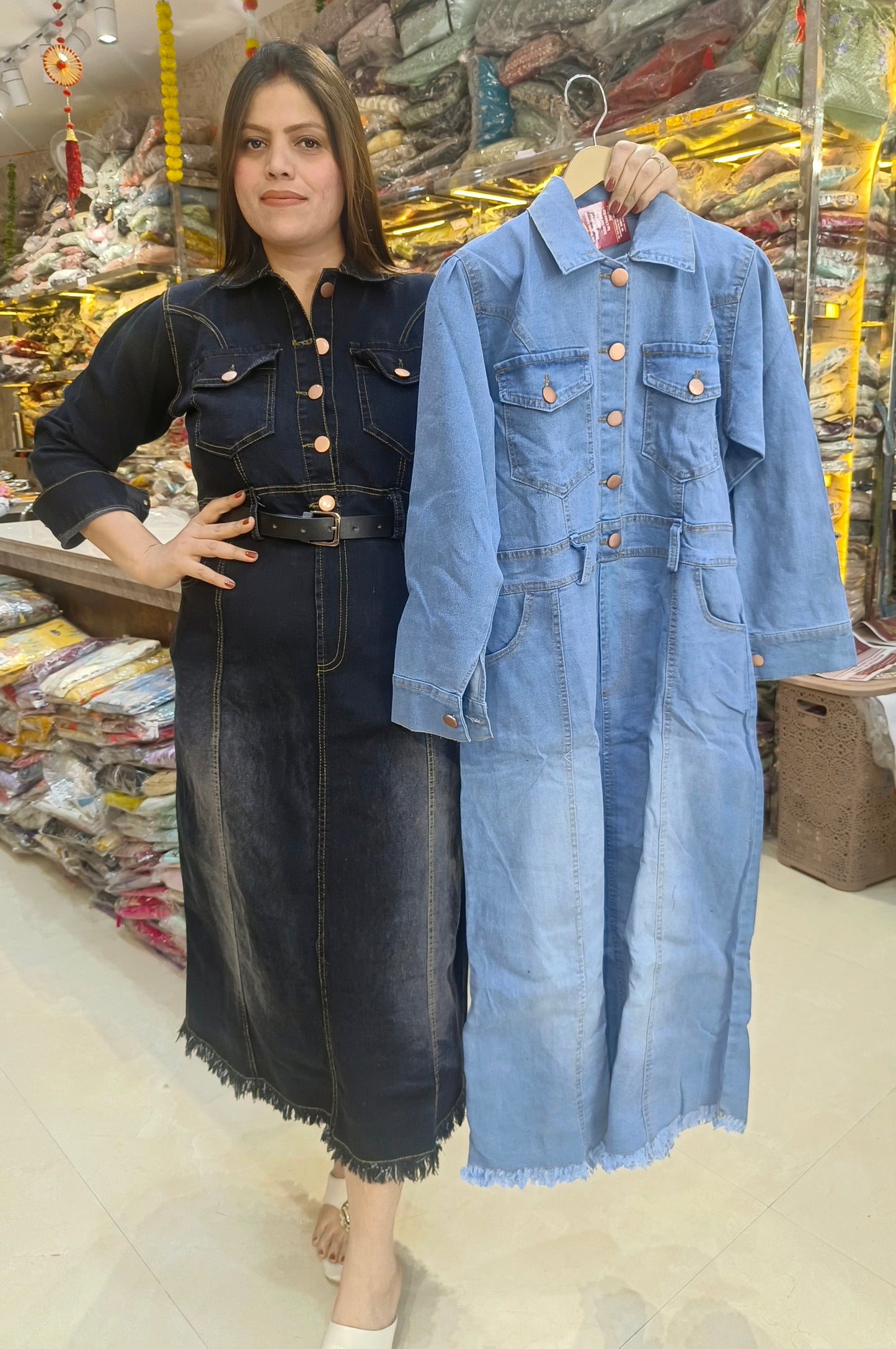 LONG LENGTH DENIM DRESS