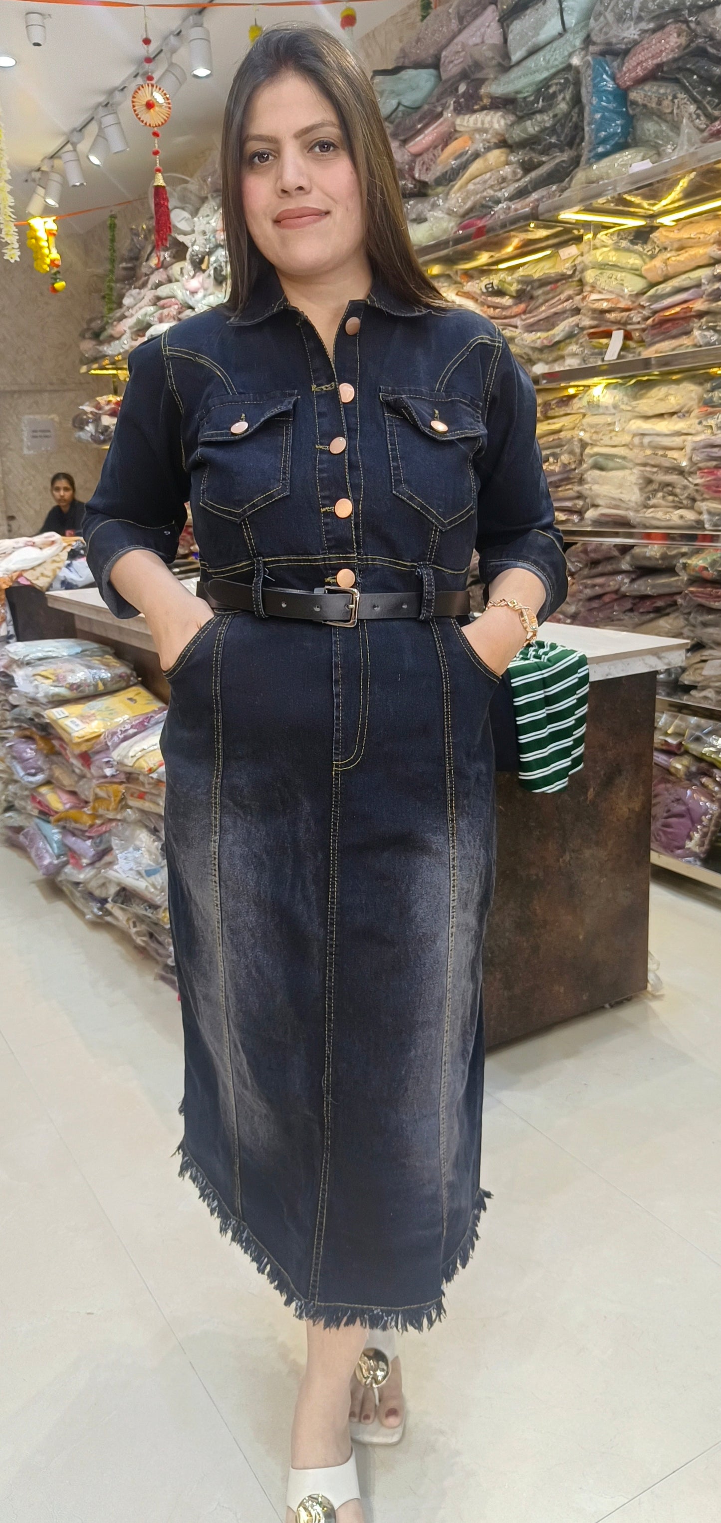 LONG LENGTH DENIM DRESS