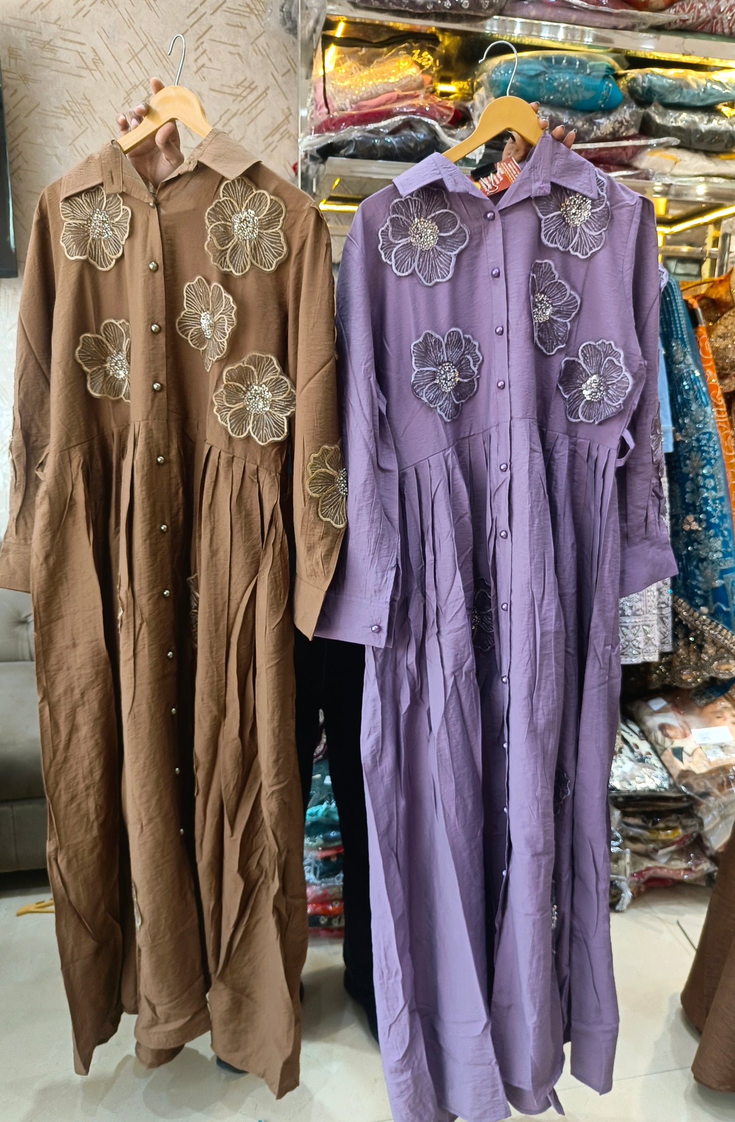 PARTY WEAR BEAUTIFUL PEARL WORK DRESS