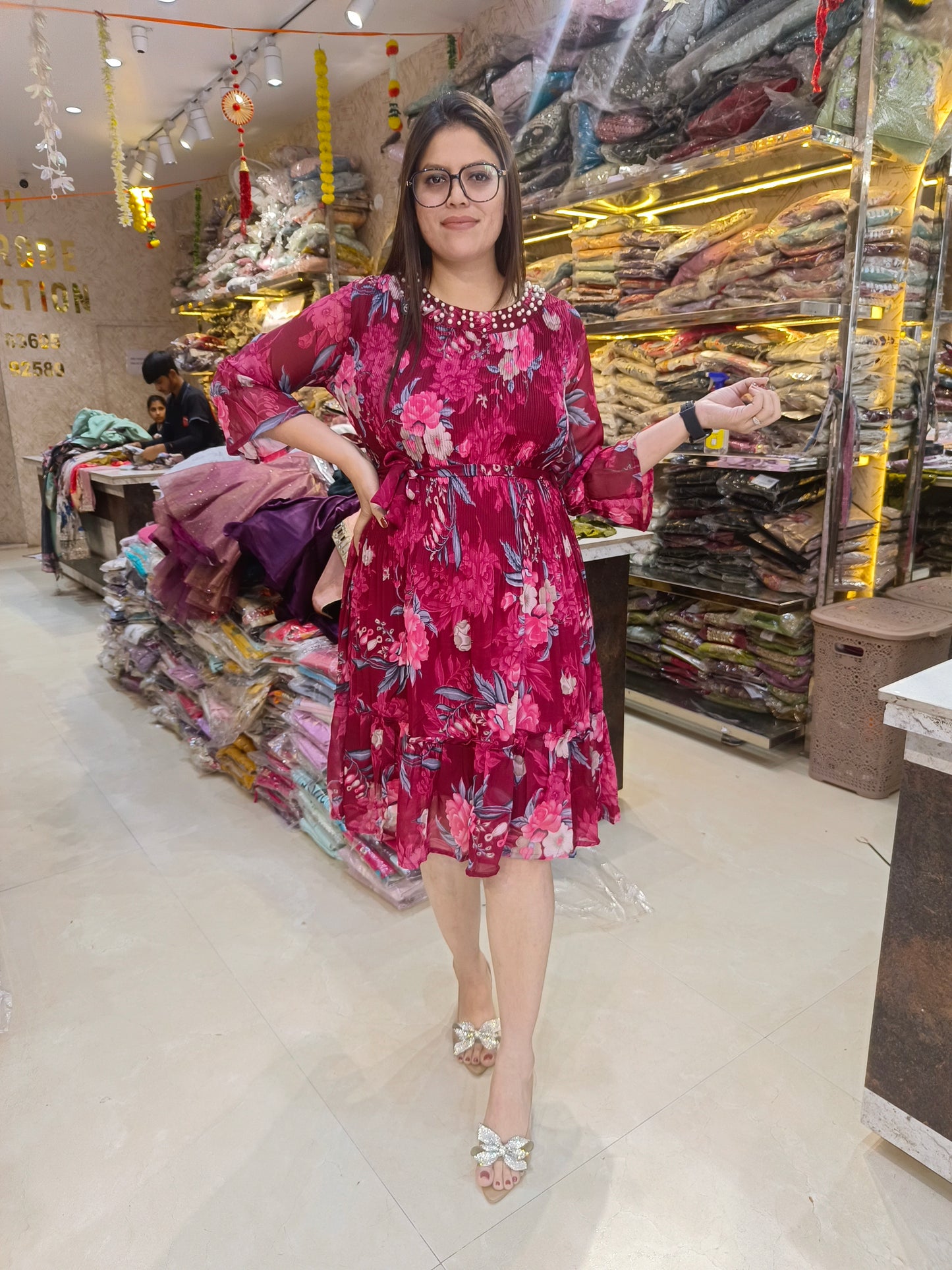 SUMMER PEARL WORK DRESS