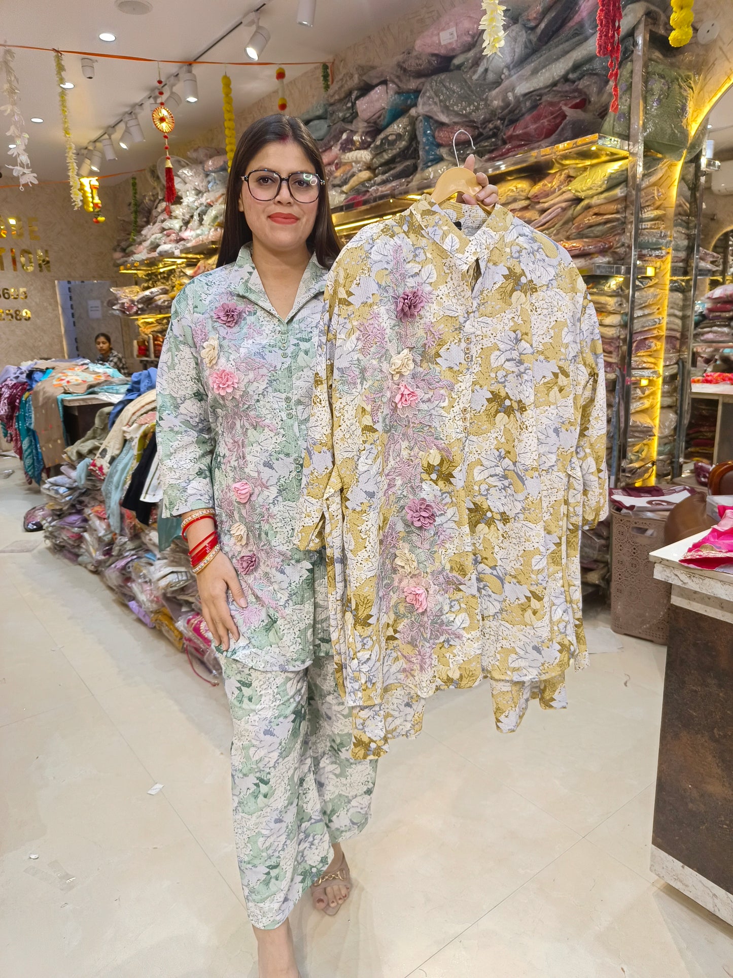 PURE CRUSH COTON 3D FLORAL DESIGN CORDSET