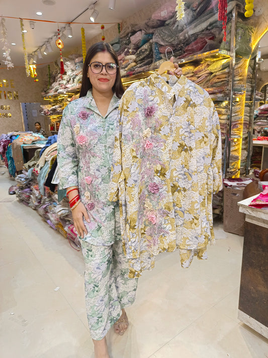 PURE CRUSH COTON 3D FLORAL DESIGN CORDSET