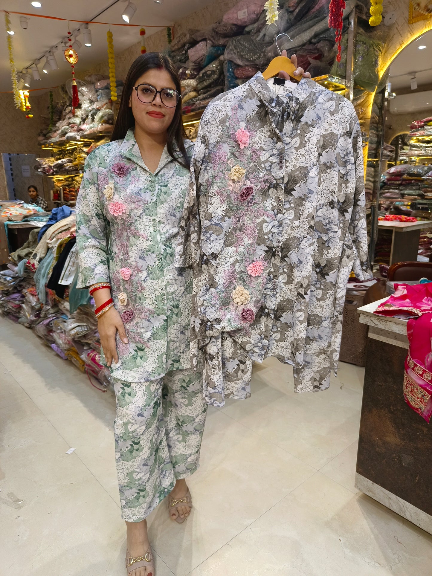 PURE CRUSH COTON 3D FLORAL DESIGN CORDSET