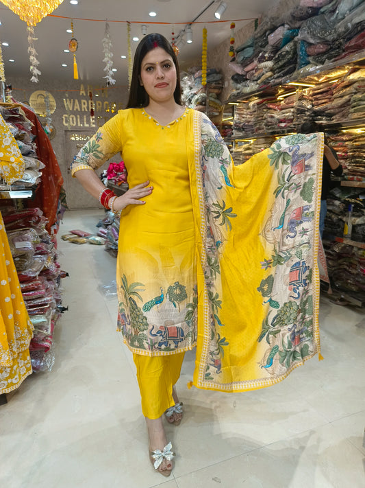 PURE CREPE FLORAL DUPPTA SUIT