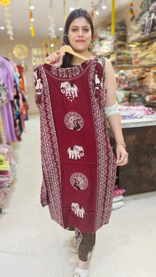 MEHROON ELEPHANT DESIGN BEAUTIFUL CORDSET