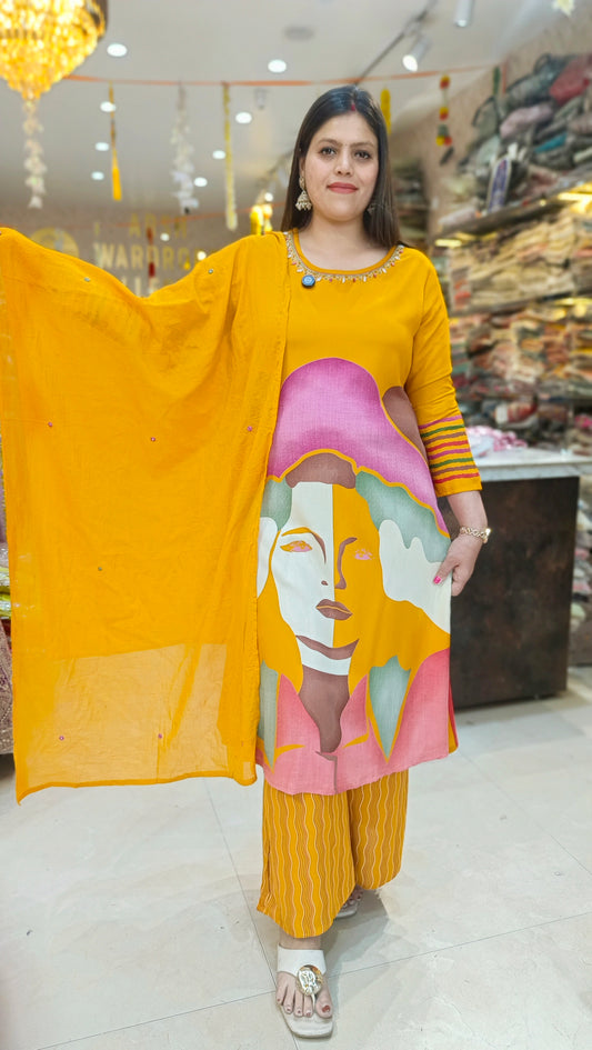 YELLOW BEAUTIFUL GIRL SUIT