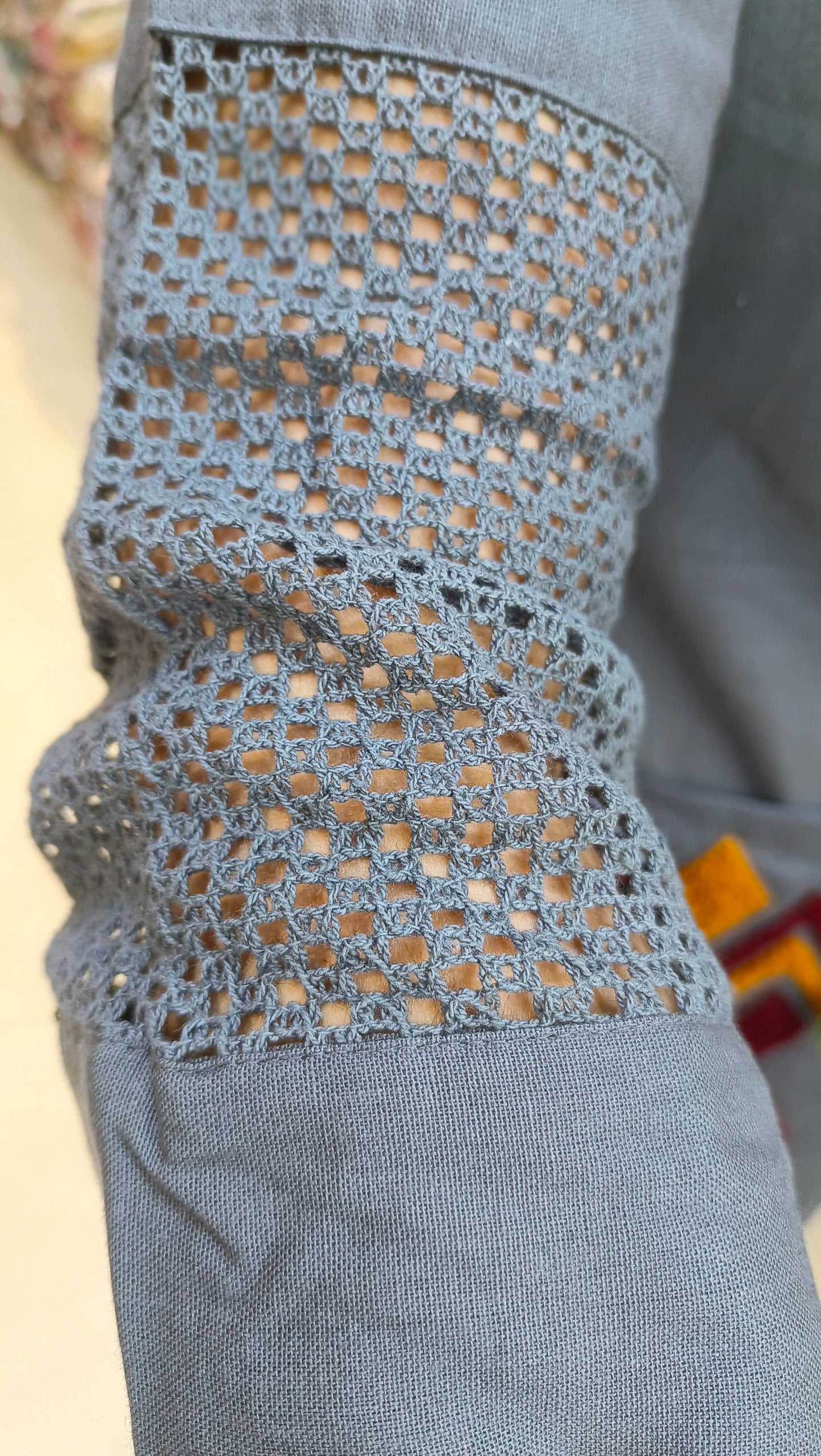 GREY POKET AND SLEVES DESIGN CORDSET