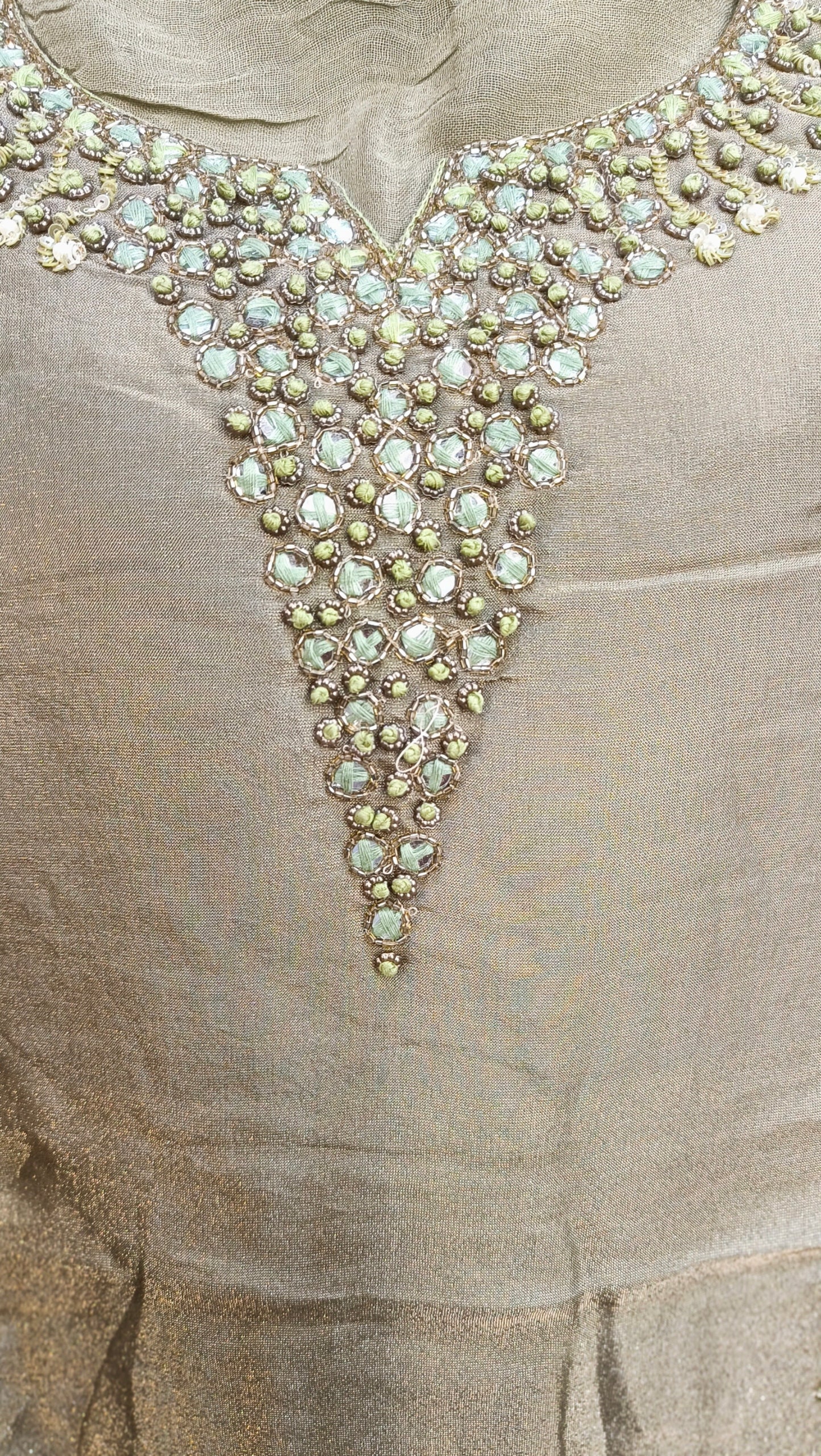 MEHNDI GREEN A-LINE DESIGNER SUIT