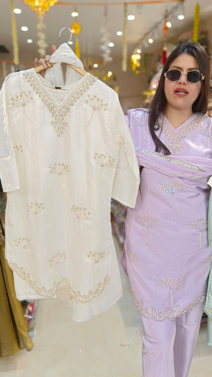 PARTY WEAR RUSHIAN SILK WITH SIPPI AND TILLA WORK CORDSET
