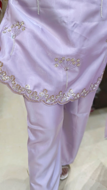 PARTY WEAR RUSHIAN SILK WITH SIPPI AND TILLA WORK CORDSET