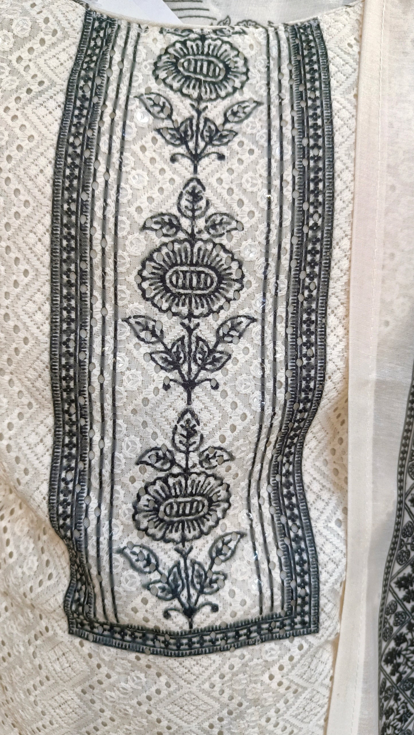 PURE COTTON BLACK AND WHITE CHIKEN WORK SUIT