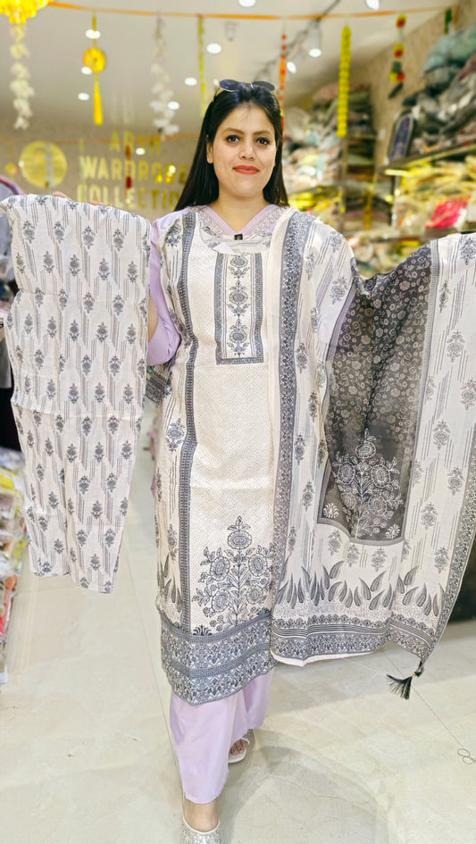 PURE COTTON BLACK AND WHITE CHIKEN WORK SUIT
