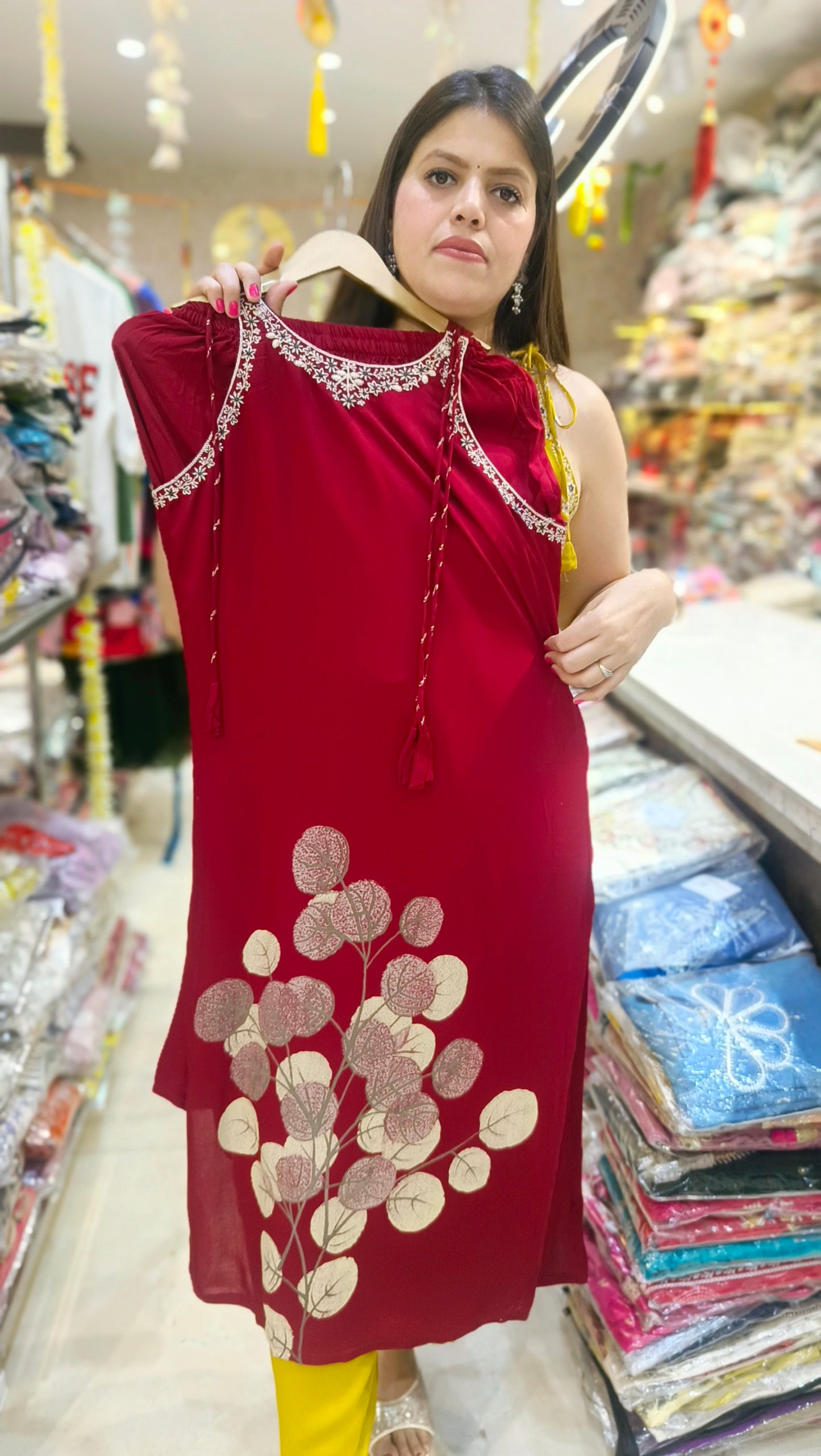 Mehroon Floral 2 Piece Summer Friendly Cordset For Women