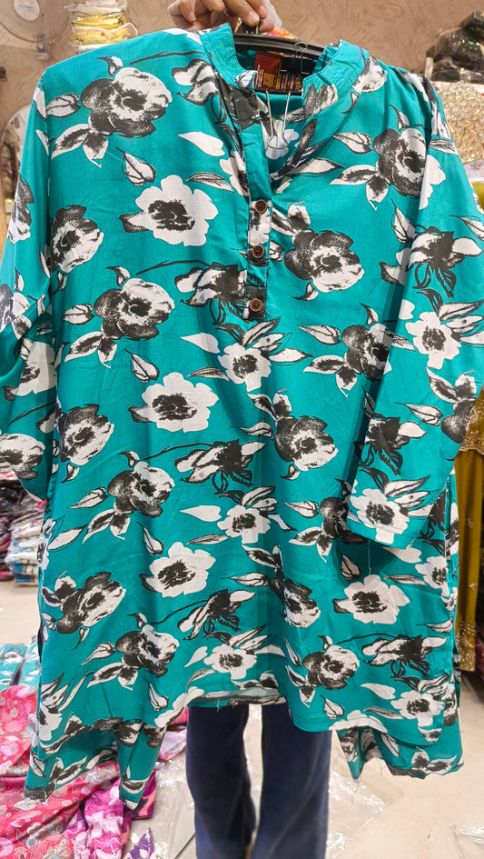 PLUS SIZE FLORAL DESIGN COTTON CORDSET