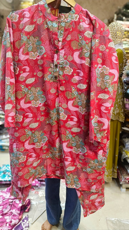 PLUS SIZE FLORAL DESIGN COTTON CORDSET