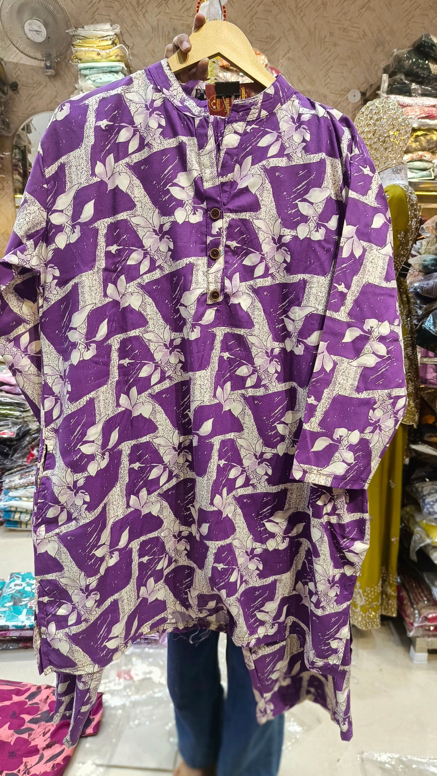 PLUS SIZE FLORAL DESIGN COTTON CORDSET