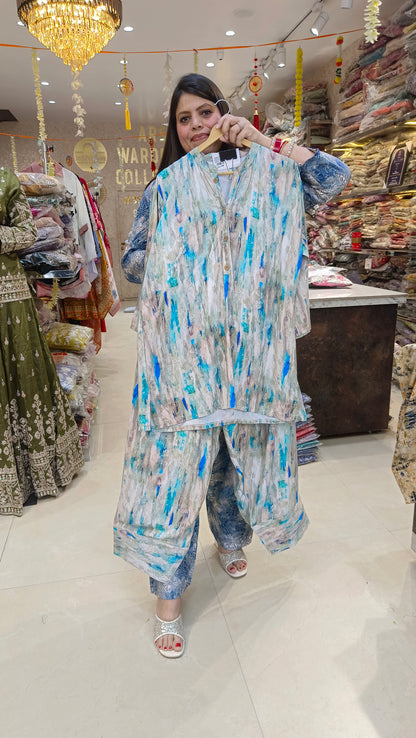 BEAUTIFUL PRINTS SHIRT WITH FARSHI SALWAR