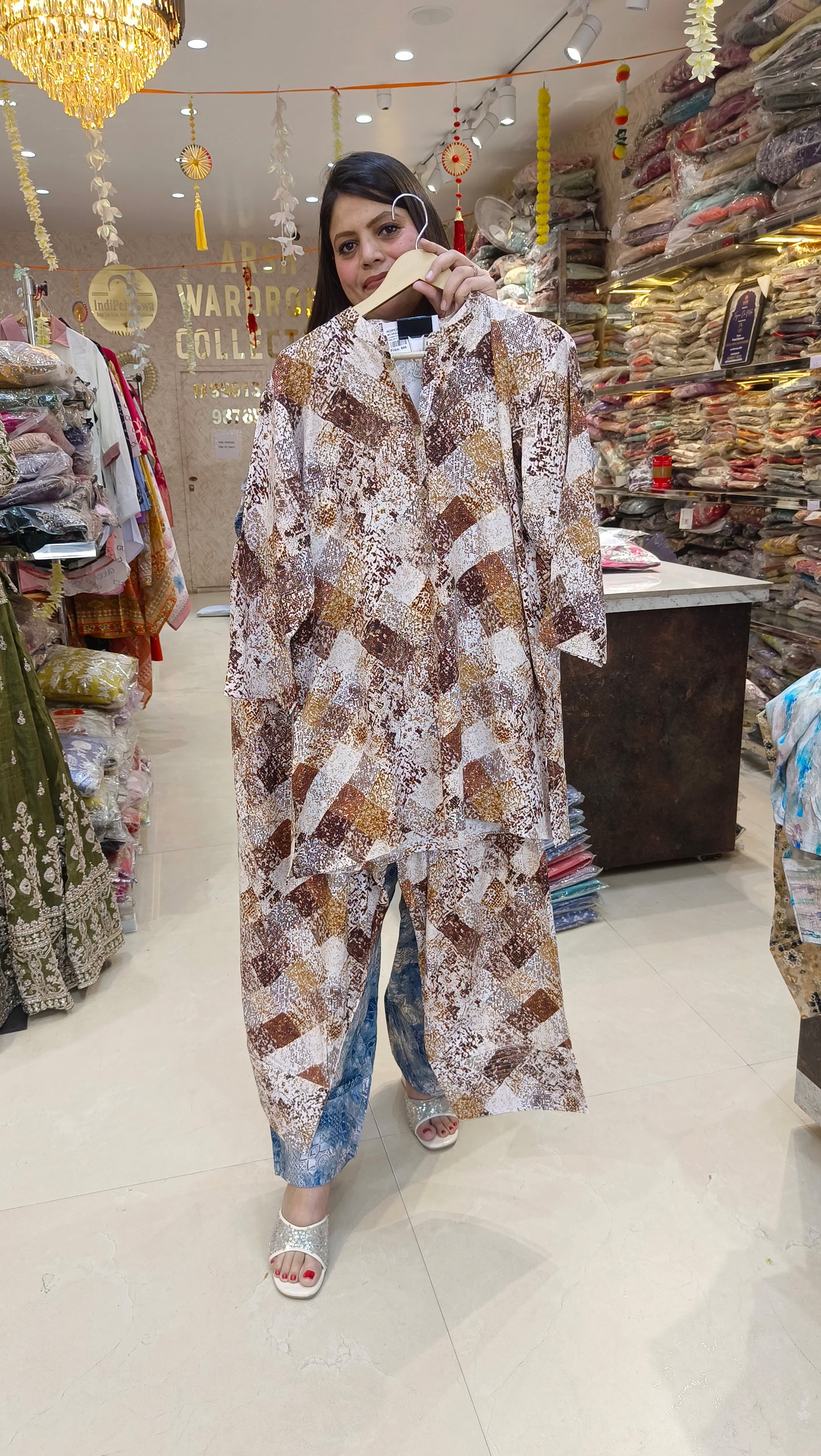 BEAUTIFUL PRINTS SHIRT WITH FARSHI SALWAR