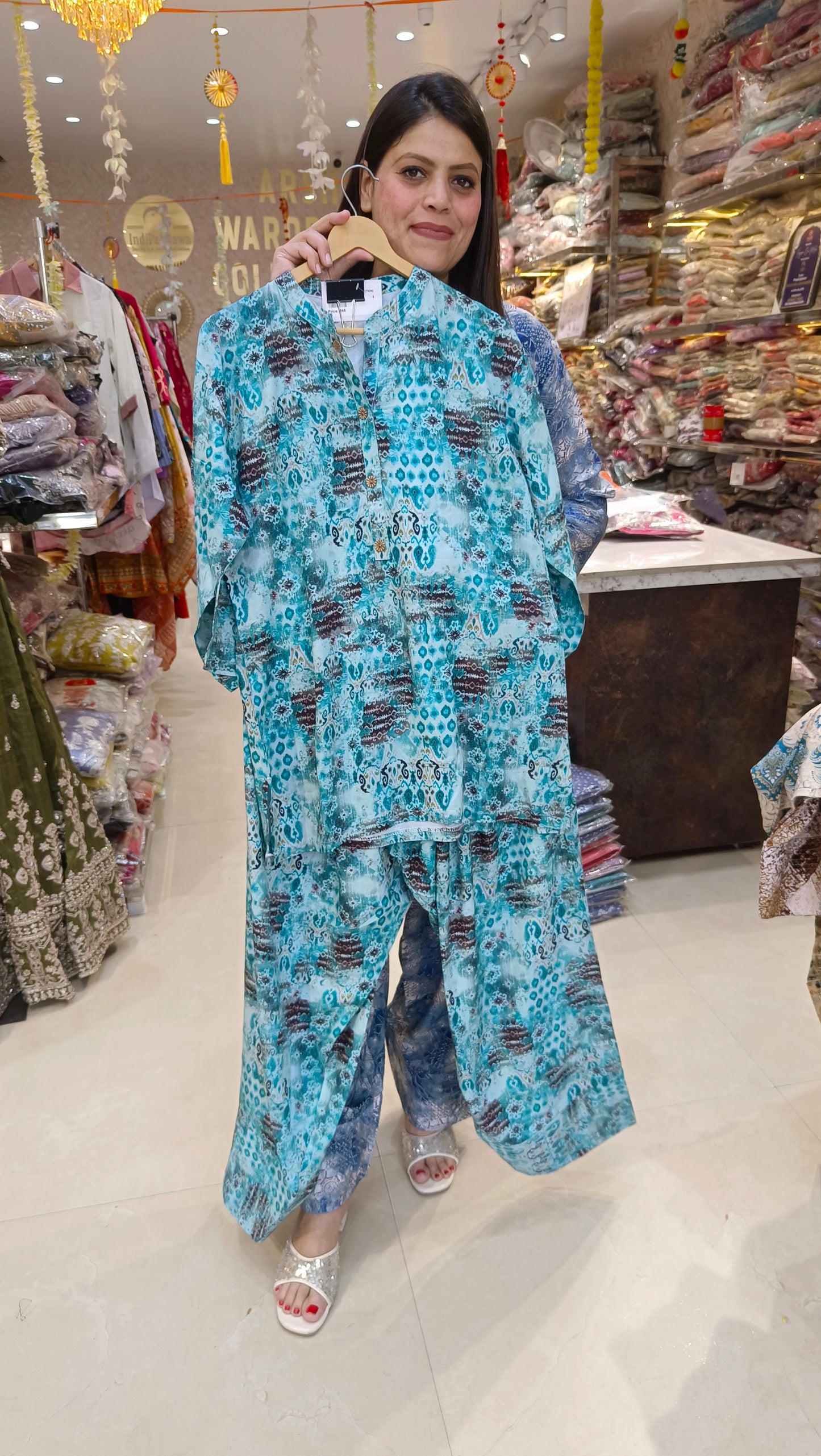 BEAUTIFUL PRINTS SHIRT WITH FARSHI SALWAR