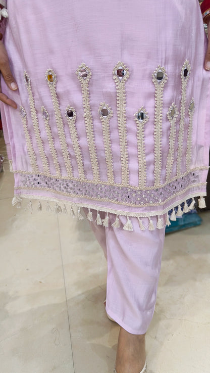 DESIGNER LAKHNAVI NECK 3PC SUIT