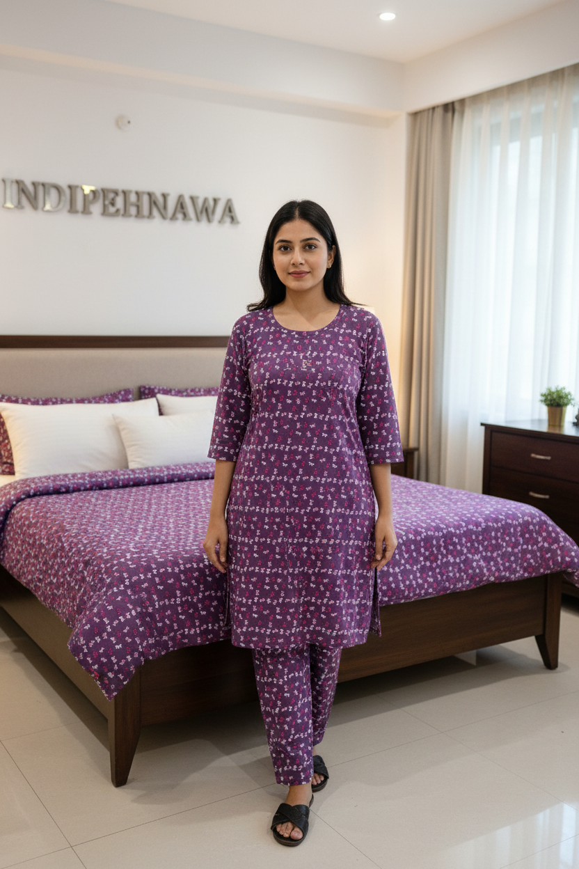 INDIPEHNAWA PREMIUM MALAI NIGHT SUIT FOR WOMEN