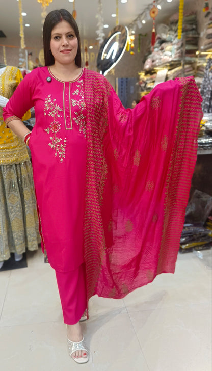 PURE DABBU COTON THREAD AND LASE WORK SUITS