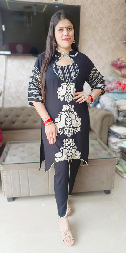 BLACK PURE COTTON BUSTIER DESIGN TULIP PANT