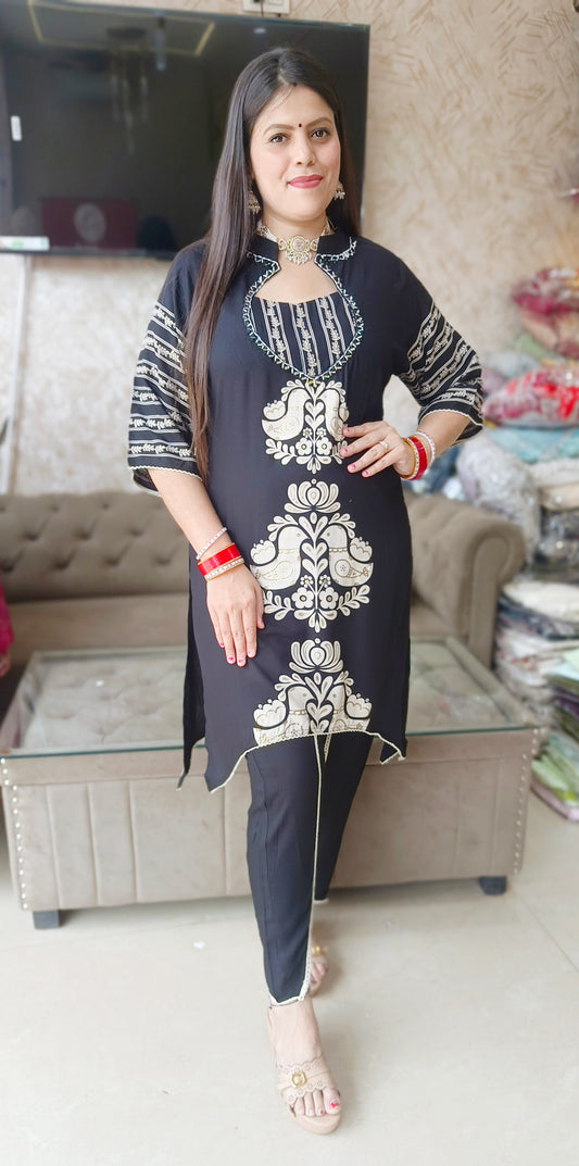 BLACK PURE COTTON BUSTIER DESIGN TULIP PANT