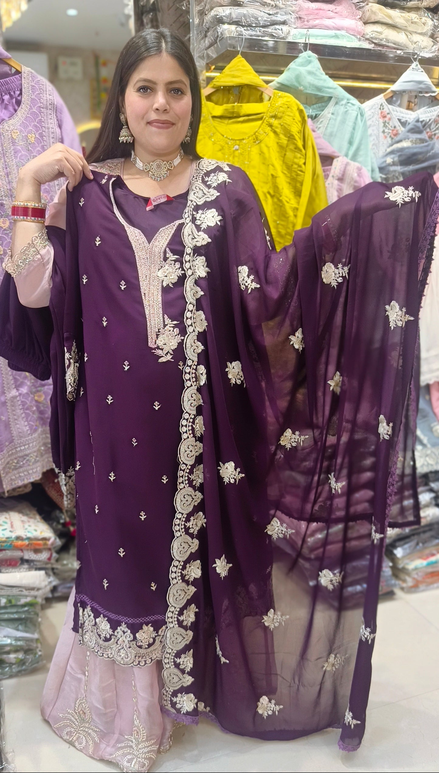WINE PURE GEORGET PARTY WEAR SUIT