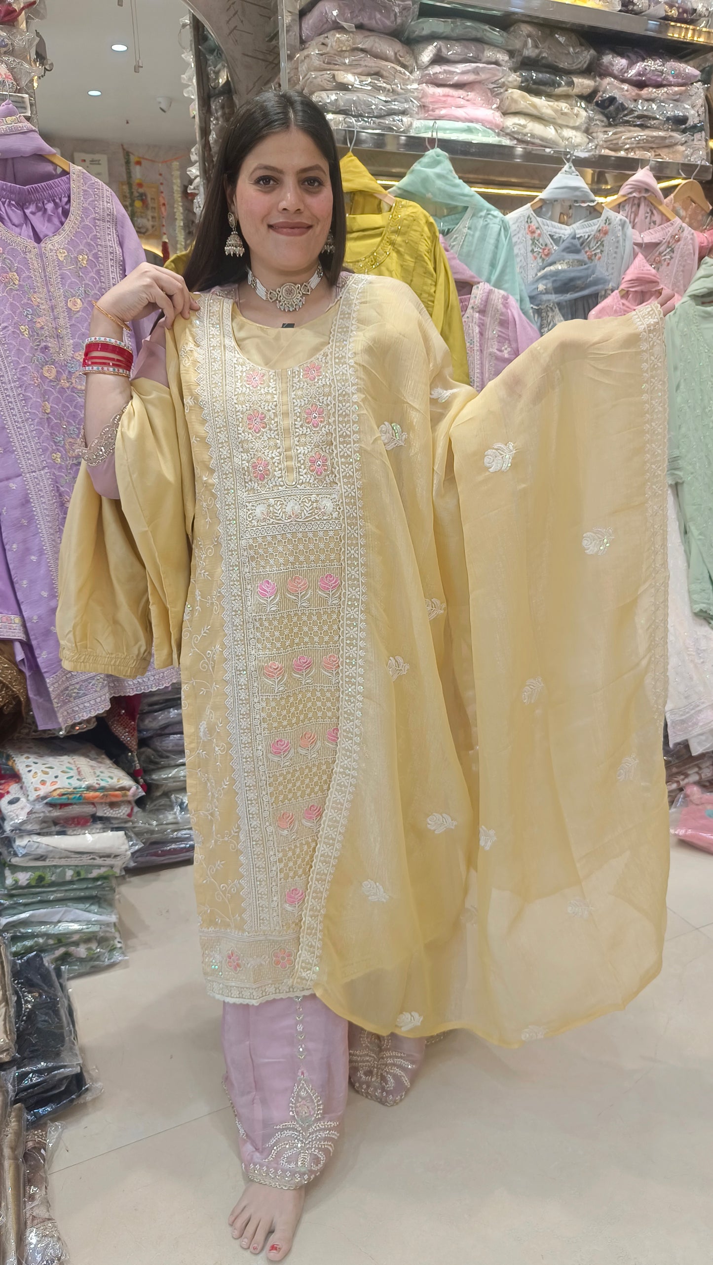 BEAUTIFUL DESIGN WITH TILLA WORK SUIT