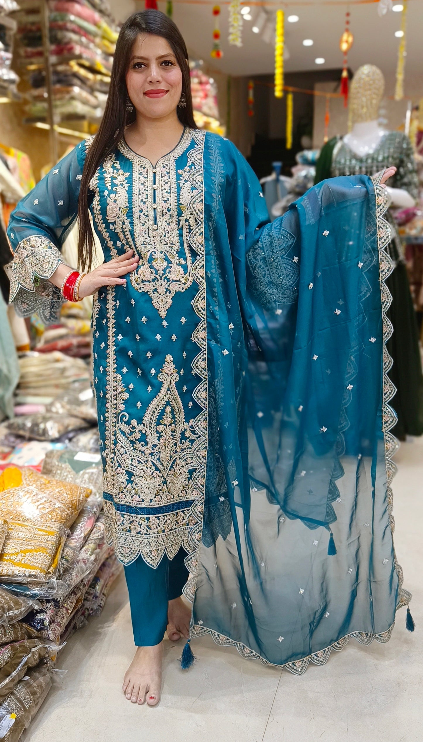 PARTY WEAR PAKISTANI DESIGNER SUIT(DESIGN NO 1)