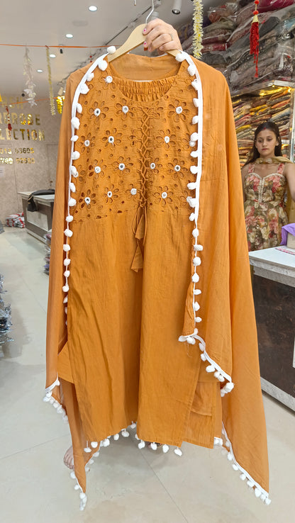 CHIKEN HAKUBA PURE COTTON WHITE LADDU WORK SUIT