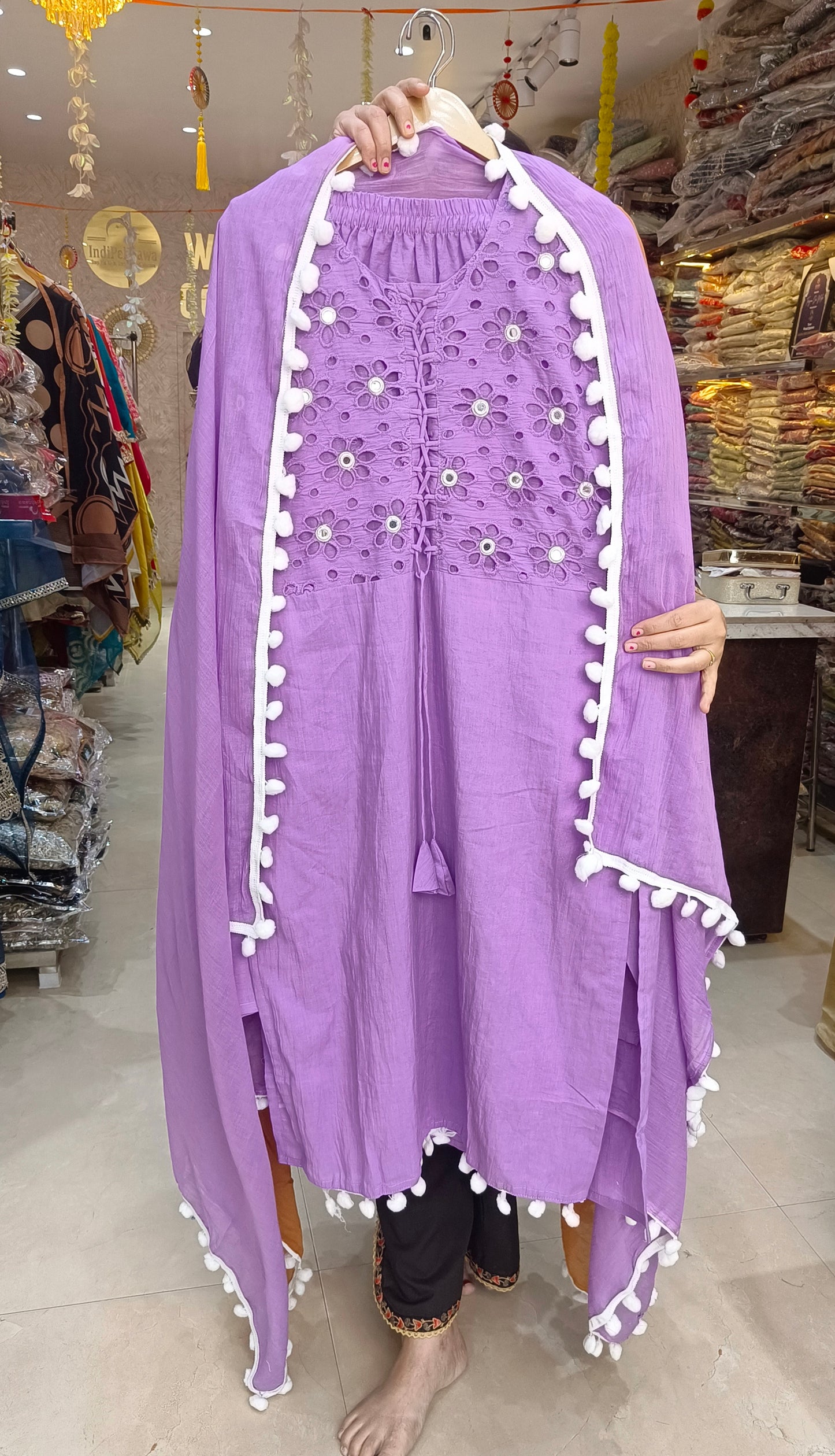 CHIKEN HAKUBA PURE COTTON WHITE LADDU WORK SUIT