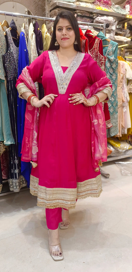 BEAUTIFUL DESIGN LASE WORK ANARKALI