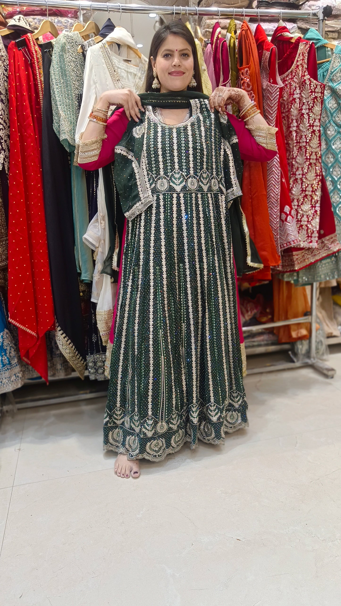 PURE GEORGET BEAUTIFUL DESIGN LONG LENGTH GOWN
