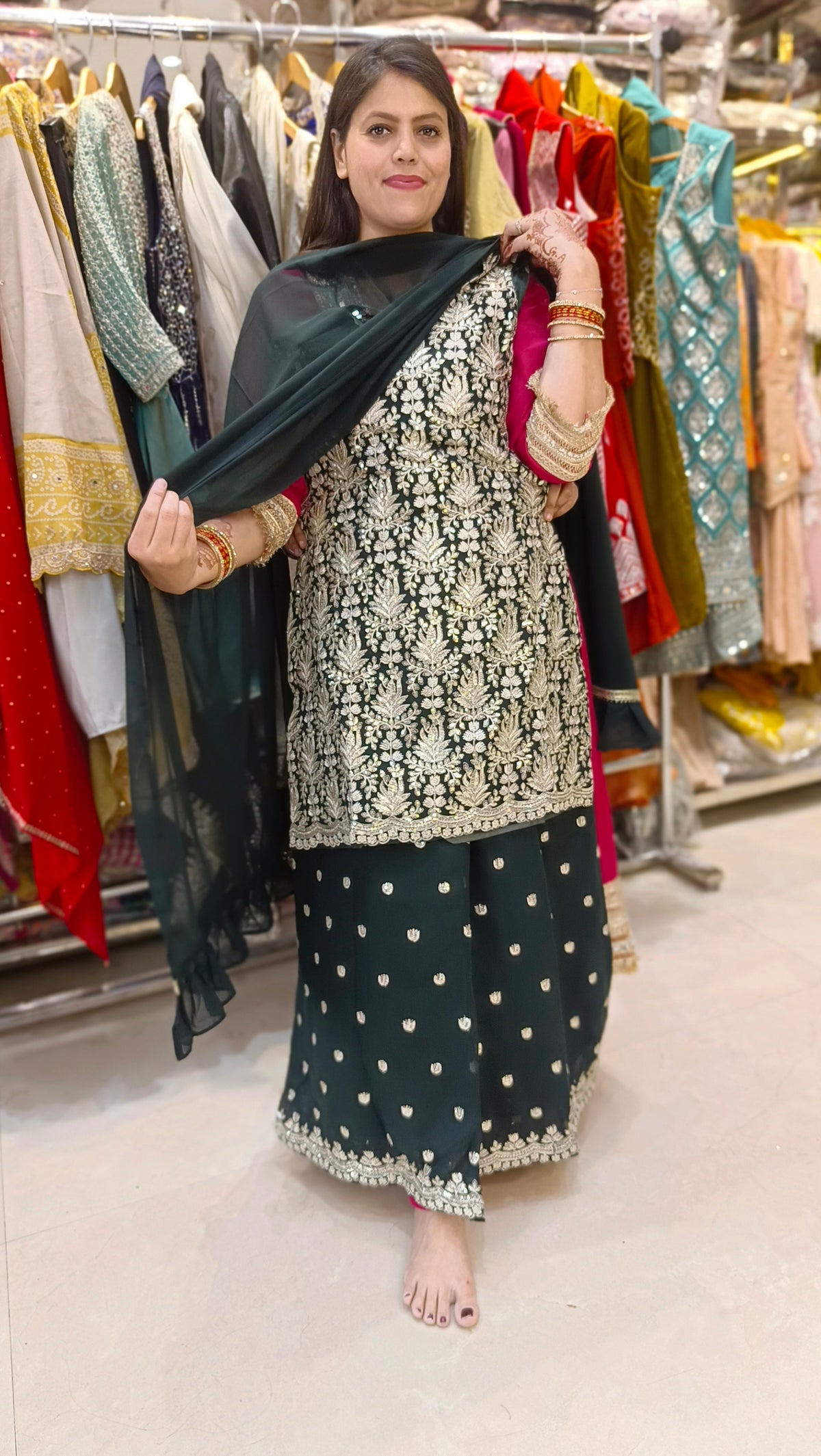PARTY WEAR GEORGET BEAUTIFUL PLAZZO SUIT